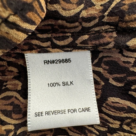 Pendleton 100% Silk Long Sleeve Sheer Blouse Size 4 P - Picture 5 of 7